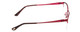 Side View of Ernest Hemingway H4680 Designer Single Vision Prescription Rx Eyeglasses in Metallic Burgundy Red Clear Ladies Cateye Semi-Rimless Metal 52 mm