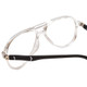 Close Up View of Gotham Style Flex Collection 67 Designer Progressive Lens Prescription Rx Eyeglasses in Crystal&Matte Black Mens Aviator Full Rim Acetate 65 mm