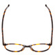 Top View of Ernest Hemingway H4835 Designer Single Vision Prescription Rx Eyeglasses in Auburn Brown Yellow Tortoise Havana Ladies Round Full Rim Acetate 50 mm