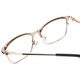 Close Up View of Ernest Hemingway H4842 Designer Progressive Lens Prescription Rx Eyeglasses in Satin Metallic Black Gold  Unisex Cateye Full Rim Stainless Steel 52 mm