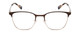 Front View of Ernest Hemingway H4862 Designer Single Vision Prescription Rx Eyeglasses in Satin Brown/Silver Geometric Pattern Unisex Cateye Full Rim Stainless Steel 52 mm
