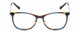 Front View of Lucky Brand D510 Designer Single Vision Prescription Rx Eyeglasses in Blue Brown Stripe Horn Unisex Cat Eye Full Rim Acetate 52 mm