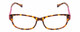 Front View of Lucky Brand Lunada Designer Single Vision Prescription Rx Eyeglasses in Havana Tokyo Tortoise Brown Gold Pink Ladies Cat Eye Full Rim Acetate 53 mm
