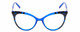 Front View of Guess GU3031 Designer Progressive Lens Prescription Rx Eyeglasses in Crystal Blue Unisex Cat Eye Full Rim Acetate 52 mm