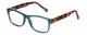 Profile View of Gotham Premium Flex 29 Designer Progressive Lens Prescription Rx Eyeglasses in Matte Blue Unisex Square Full Rim Acetate 53 mm