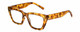 Profile View of Kendall+Kylie KK5145CE SADIE Designer Progressive Lens Prescription Rx Eyeglasses in Amber Demi Tortoise Havana Crystal Ladies Square Full Rim Acetate 50 mm
