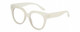 Profile View of Kendall+Kylie KK5149CE JAMIE Designer Single Vision Prescription Rx Eyeglasses in Milky Beige Crystal Ladies Round Full Rim Acetate 51 mm