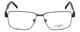 Front View of Dale Earnhardt, Jr. DJ6816 Designer Bi-Focal Prescription Rx Eyeglasses in Satin GunMetal Silver Black Unisex Rectangular Full Rim Stainless Steel 60 mm