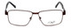 Front View of Dale Earnhardt, Jr. DJ6816 Designer Progressive Lens Prescription Rx Eyeglasses in Satin Brown Unisex Rectangular Full Rim Stainless Steel 60 mm