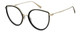 Profile View of Levi's Timeless LV5011S Designer Single Vision Prescription Rx Eyeglasses in Gloss Black Gold Ladies Cat Eye Full Rim Metal 56 mm