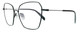 Profile View of Rag&Bone 1034 Designer Bi-Focal Prescription Rx Eyeglasses in Satin Black Unisex Hexagonal Full Rim Metal 58 mm