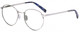 Profile View of Elton John CHOPIN 2 Designer Single Vision Prescription Rx Eyeglasses in Platinum Silver Blue Grey Unisex Round Full Rim Metal 50 mm