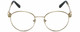 Front View of Chopard VCHC52S-0300 Designer Single Vision Prescription Rx Eyeglasses in Shiny 23KT Gold Plated/Black/Heart Gemstone Accent Ladies Round Full Rim Metal 51 mm