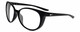 Profile View of NIKE ESSENCE CT8234 Designer Progressive Lens Prescription Rx Eyeglasses in Gloss Black White Unisex Oval Full Rim Acetate 56 mm