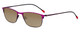 Profile View of Marie Claire MC6213-FUS Designer Polarized Sunglasses with Custom Cut Amber Brown Lenses in Fuchsia Hot Pink Purple Ladies Cateye Full Rim Stainless Steel 52 mm