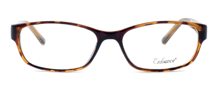 Enhance Designer Reading Glasses EN3959-TOR-53 mm in Tortoise Havana Brown Gold