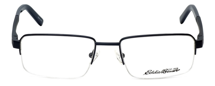 Eddie Bauer Semi Rimless Designer Metal Reading Glasses EB8424 in Navy Blue 56mm