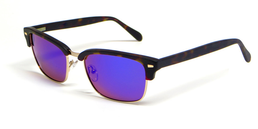 Calabria Vivid Designer Sunglasses 791S Tortoise&Polarized Violet Purple Mirror