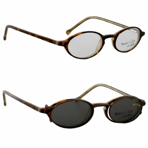Magnetic Clip-On 900 in Tortoise Polarized Reading Sunglasses :: Custom Left & Right Lens