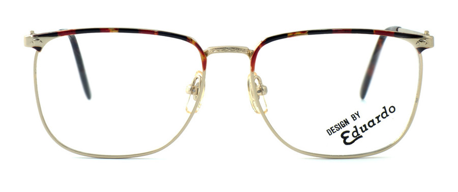 Fashion Optical Designer Eyeglasses E2055 in Gold Demi Amber 57mm :: Custom Left & Right Lens