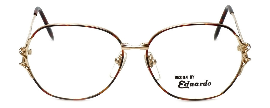 Fashion Optical Designer Eyeglasses E1013 in Gold-Demi-Amber 57mm :: Custom Left & Right Lens