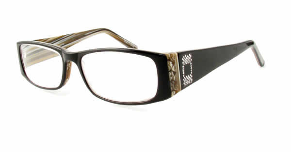 Calabria Designer Eyeglasses 852 Black Stripe :: Progressive