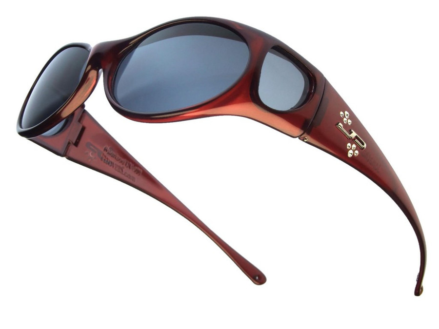 Jonathan Paul Polarized Fitovers Small Aurora in Claret Crystal Red&Gray AR003S
