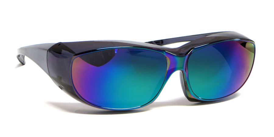 CALABRIA 6000GM Economy Fitover Safety Glasses 100%UV PROTECTION IN GREEN MIRROR