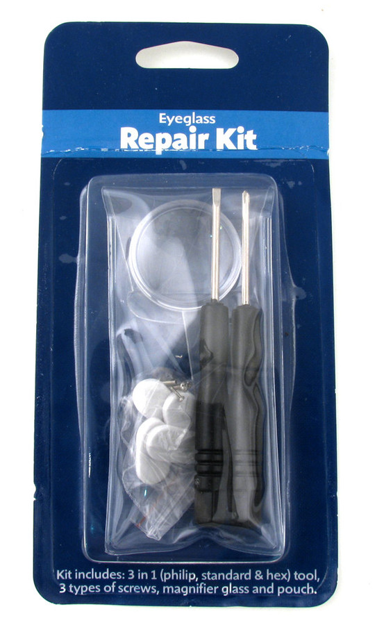 3-in-1 Eyeglass/Sunglass Maintenance Repair Tool&Carrying Case Screwdriver&Screw