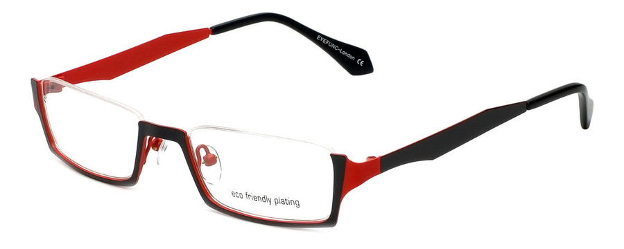 Eyefunc Designer Eyeglasses 530-69 in Black & Red 50mm :: Rx Single Vision