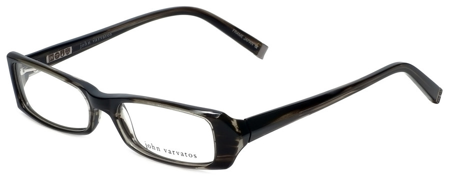 John Varvatos Designer Eyeglasses V303 in Black-Horn 52mm :: Custom Left & Right Lens