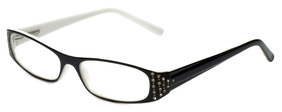 Corinne McCormack Designer Eyeglasses Lexi in Black-White 50mm :: Rx Single Vision