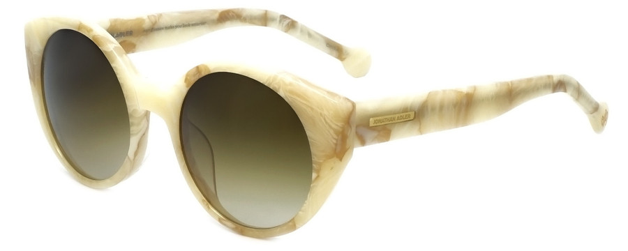 Jonathan Adler Designer Sunglasses Monte Carlo in Bone White Brown Marble Grey