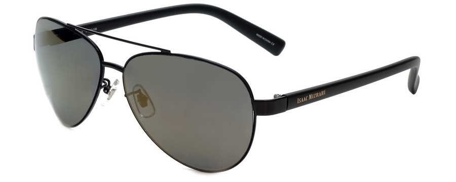 Isaac Mizrahi Designer Sunglasses IM92-10 in Midnight Black with Gold Mirror Len