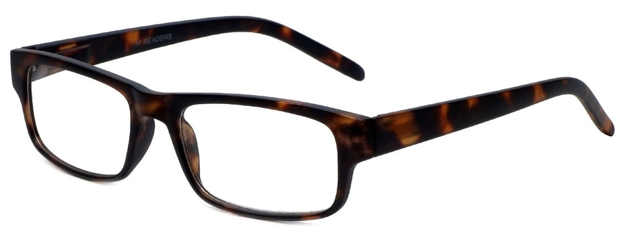 VIP M Readers Designer Reading Glasses 100-MDEMI in Matte Tortoise 52mm