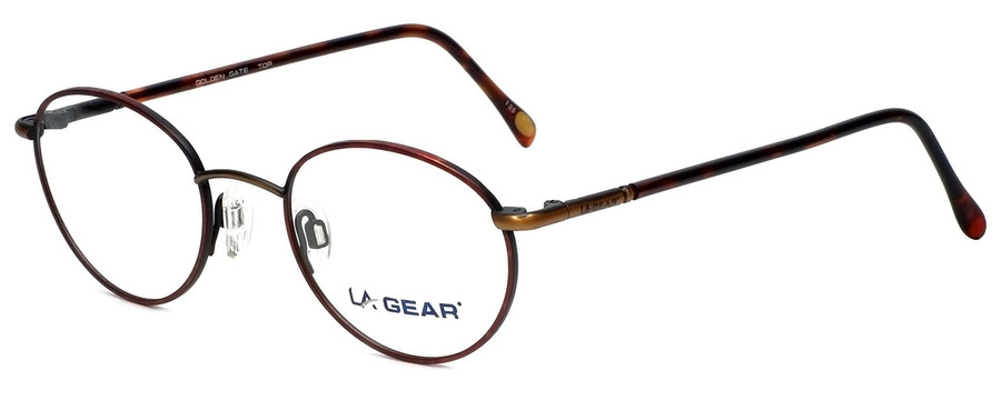 LA Gear Designer Reading Glasses Golden Gate Tortoise Havana Brown Bronze 47 mm