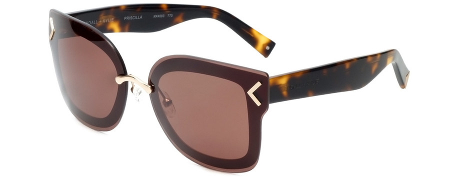 Kendall+Kylie Jenner Designer Sunglasses Priscilla KK4003-770 Gold Tortoise 65mm