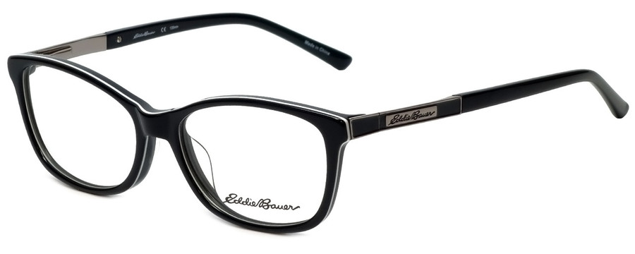 Eddie Bauer Designer Eyeglasses EB32209-BK in Black 54mm :: Custom Left & Right Lens