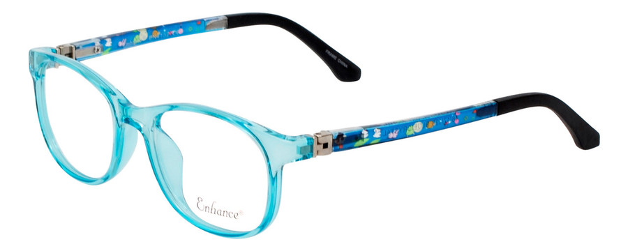 NY Eye Enhance Kids Designer Reading Glasses Crystal Blue/Matte Black 4132 46 mm