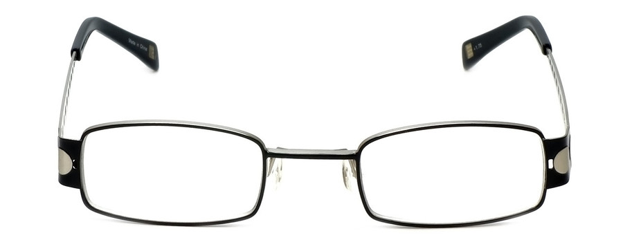 Cinzia Designer Blue Light Block Reading Glasses Industrial C1 Black Silver 44mm