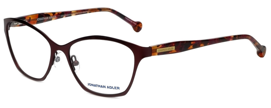 Jonathan Adler Designer Blue Light Block Reading Glasses JA103-Bur Burgundy 53mm