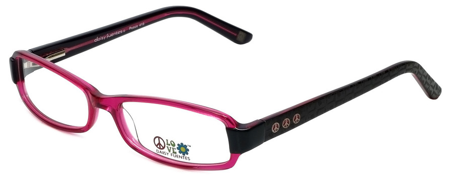 Daisy Fuentes Progressive Len Blue Light Glasses DFPEACE410-130 Berry Black 52mm
