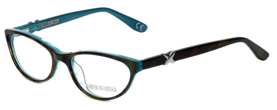 Corinne McCormack Progressive Blue Light Glasses Riverside Tortoise-Teal 52mm