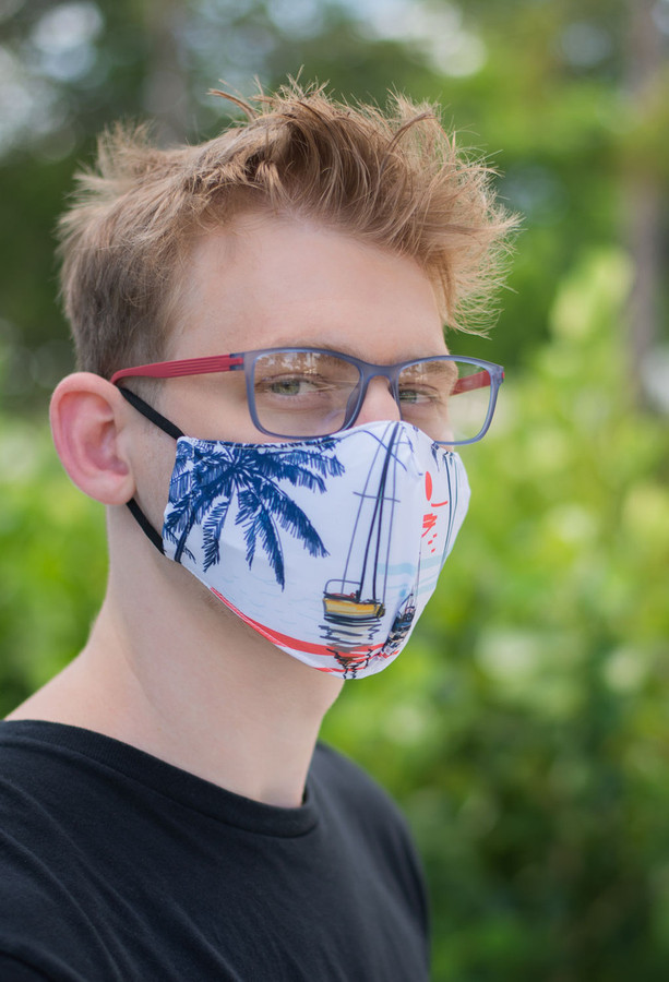 Calabria Men's Sailboat Mask & Vivid 241 Blue Red Designer Eyeglasses w/Retainer