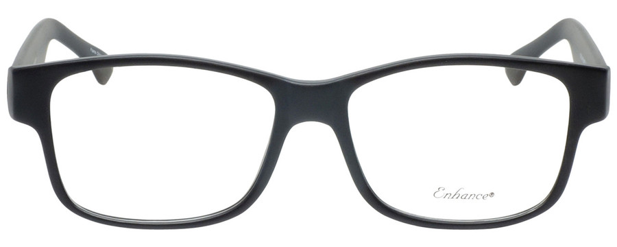 Front View of Enhance Mens BIG & TALL EN4075-MBK-60 mm Designer Reading Glasses in Matte Black