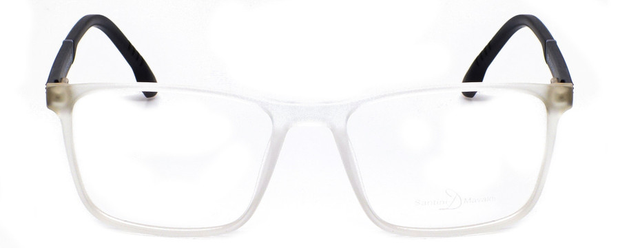 Front View of Santini Mavaldi Unisex Classic Designer Reading Glasses Matte Crystal Black 54mm