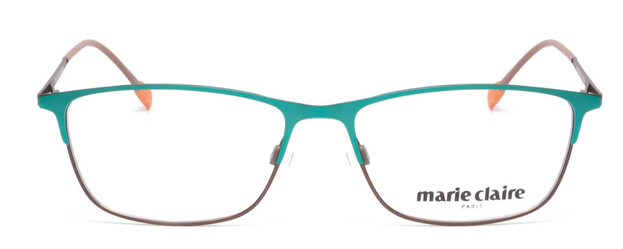 Front View of Marie Claire MC6213-TLE Cateye Designer Reading Glasses in Teal Green Blue 52 mm