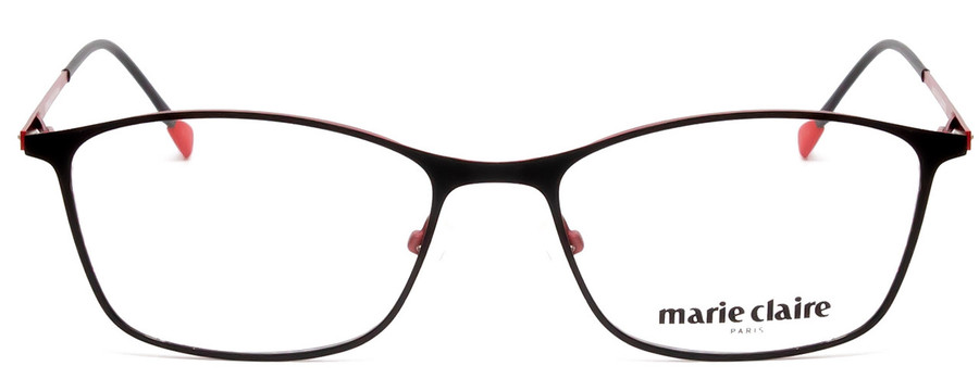 Front View of Marie Claire MC6214-BKR Ladies Cateye Designer Reading Glasses in Black Red 54mm
