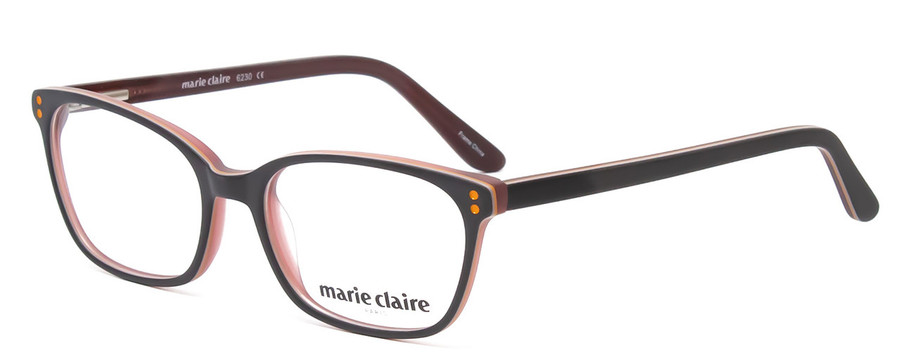 Profile View of Marie Claire MC6230-BUR Designer Reading Glasses Burgundy Red Brown Orange 48 mm