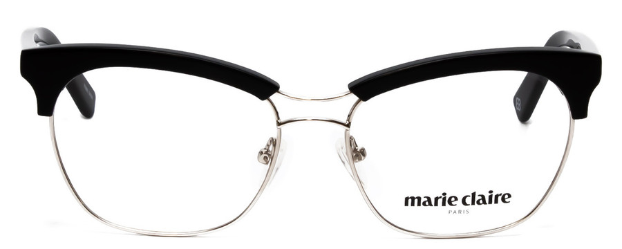 Front View of Marie Claire MC6251-SIB Ladies Cateye Designer Reading Glasses Silver Black 53mm